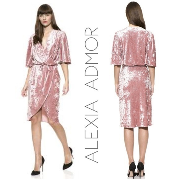 NWT Alexia Admor crushed velvet rose wrap dress 2X - Picture 1 of 10